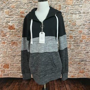 NWT Reflex Color Block Pullover Hoodie in Black
